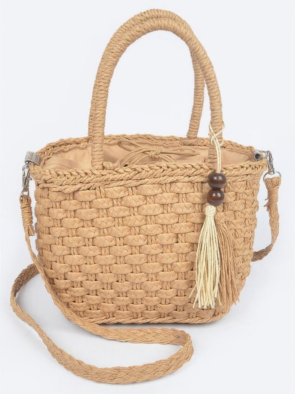 Faux Straw Tote Bag